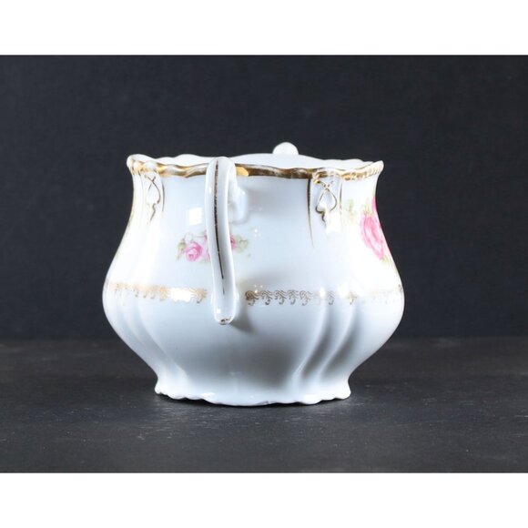 Three Crown China Sugar Bowl No Lid Rose Pattern Made in Germany 1950s - Picture 3 of 11